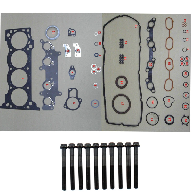 2TR 2TRFE двигатель полный комплект прокладок для TOYOTA TRH213L TACOMA HIACE 2 7 16V DOHC 2694CC 2004-04111-76070