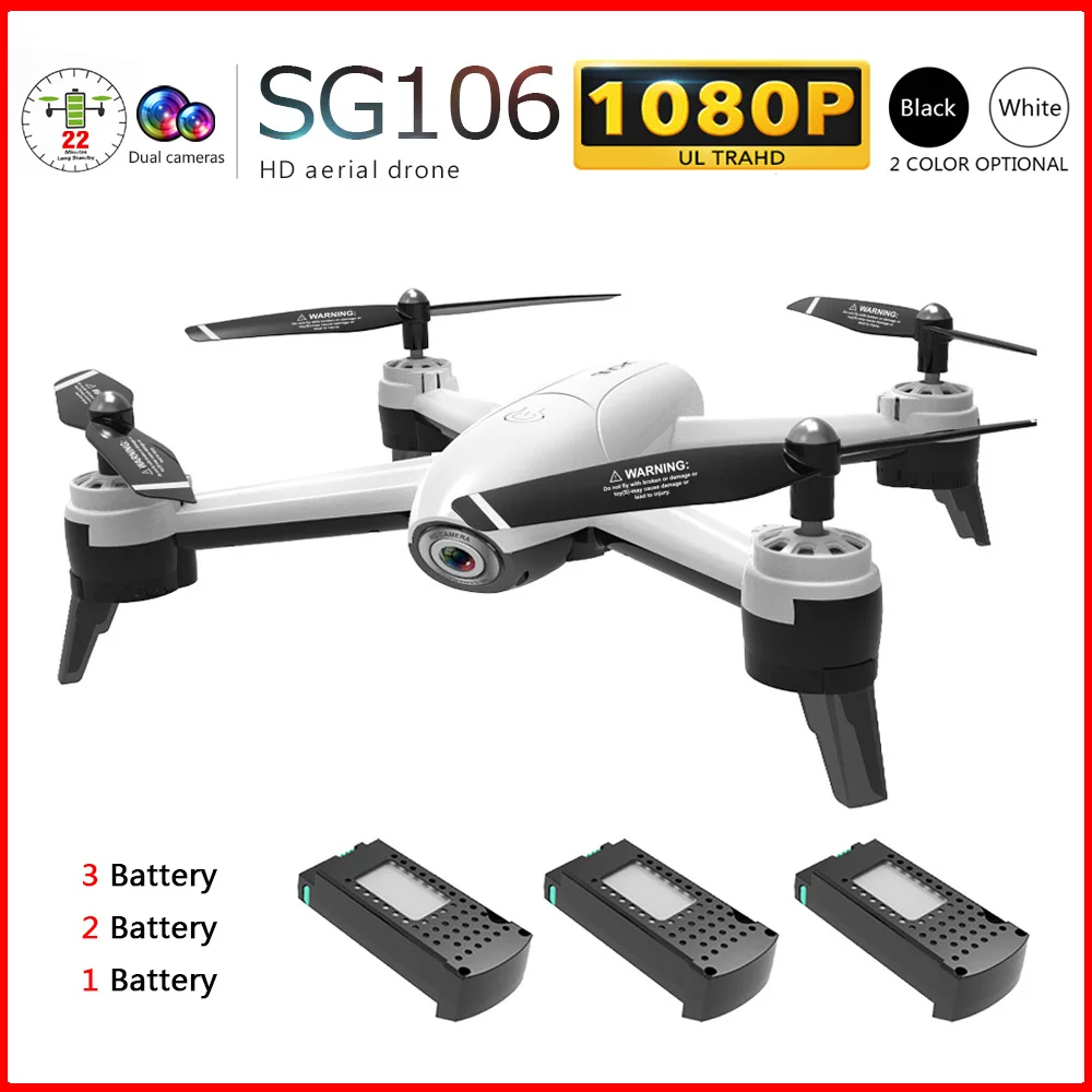 SG106 WIFI RC Drone 4K/1080P/720P HD Dual Camera 3 2 1 Baettery Optical Flow Aerial Quadcopter 22min FPV GPS APP Optical Drones
SG106 WIFI RC Drone 4K/1080P/720P HD Dual Camera 3 2 1 Baettery Optical Flow Aerial Quadcopter 22min FPV GPS APP Optical Drones