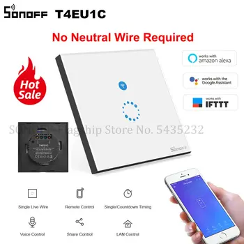 Itead SONOFF T4EU1C No Neutral Wire Required Switch Wifi Smart Wall Touch Light Switch Single Fire Wire Switch e-Welink Control
Itead SONOFF T4EU1C No Neutral Wire Required Switch Wifi Smart Wall Touch Light Switch Single Fire Wire Switch e-Welink Control