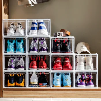 shoe box Shoes Organizer Drawer Transparent Plastic Shoe Storage Box Display wall basketball High capacity
shoe box Shoes Organizer Drawer Transparent Plastic Shoe Storage Box Display wall basketball High capacity