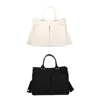 Fashion Canvas Women Shoulder Crossbody Tote Bags Large Multi-pocket Solid Color Casual Shopping Handbags
Fashion Canvas Women Shoulder Crossbody Tote Bags Large Multi-pocket Solid Color Casual Shopping Handbags