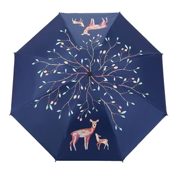 Fawn Black Coating Folding Umbrella For Women Sunscreen Protection UV Parasol Cute Windproof Dual-use Sunny And Rain Umbrellas
Fawn Black Coating Folding Umbrella For Women Sunscreen Protection UV Parasol Cute Windproof Dual-use Sunny And Rain Umbrellas