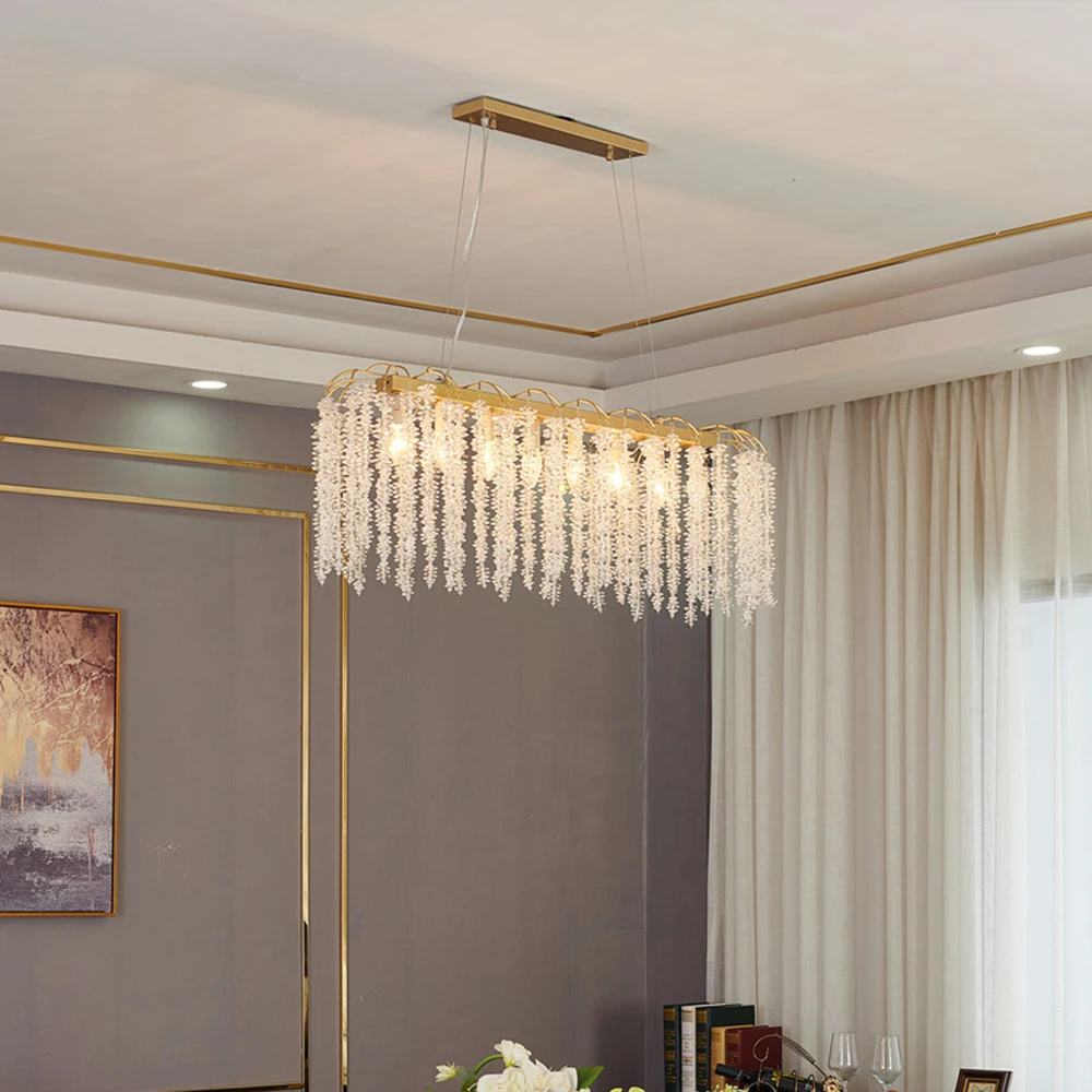 Rectangular Dining Room Crystal Chandeliers Modern Led Lights AC110V 220V Luxury Cristal Bedroom Plafond Verlichting
Rectangular Dining Room Crystal Chandeliers Modern Led Lights AC110V 220V Luxury Cristal Bedroom Plafond Verlichting