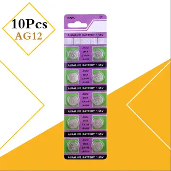 

10pcs/pack AG12 LR43 386 Button Batteries SR43 186 SR1142 LR1142 Cell Coin Alkaline Battery 1.55V V12GA For Watch Toys Remote