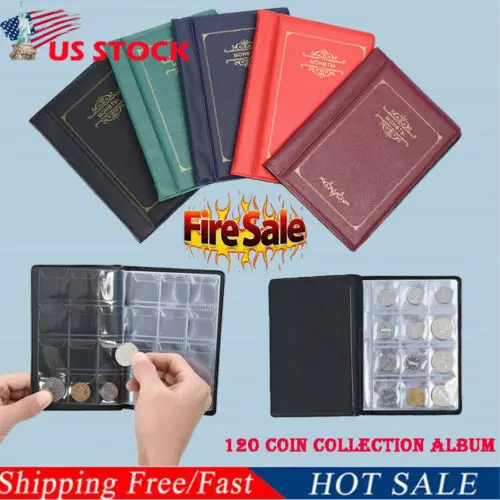 120 Coin Collection Holders Storage Money Penny Pocket Album Book Folder Case new hot
120 Coin Collection Holders Storage Money Penny Pocket Album Book Folder Case new hot