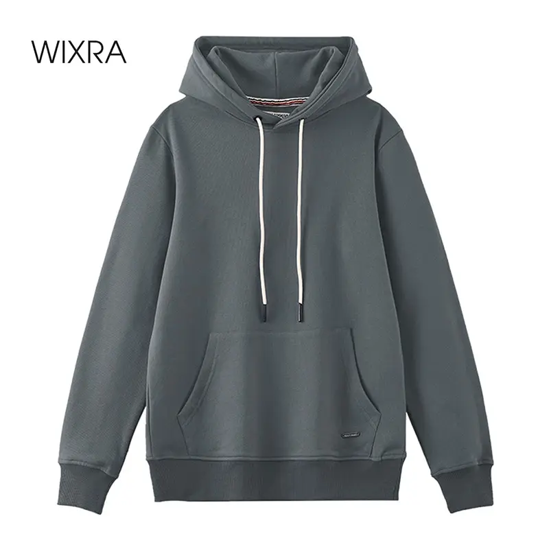 

Wixra Womens Heavy Basic Hooded Sweatshirts 100% Cotton Pullovers Long Sleeve Autumn Spring Casual Street Wear Classic Men Tops