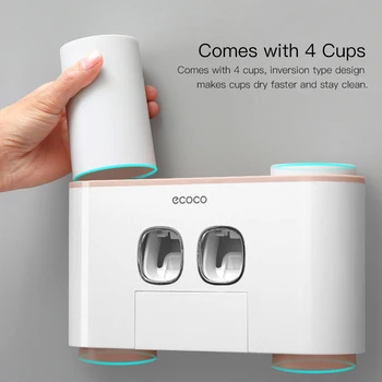 New Multifunctional Toothbrush Holder Automatic Toothpaste Dispenser Toothpaste Storage Rack with 4 Cups Home Bathroom Accessori
New Multifunctional Toothbrush Holder Automatic Toothpaste Dispenser Toothpaste Storage Rack with 4 Cups Home Bathroom Accessori