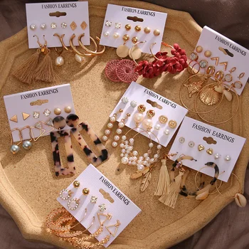 FNIO Tassel Acrylic Earrings For Women Bohemian Earrings Set Gold Color Hoop Earings 2020 Geometric kolczyki Fashion Jewelry
FNIO Tassel Acrylic Earrings For Women Bohemian Earrings Set Gold Color Hoop Earings 2020 Geometric kolczyki Fashion Jewelry