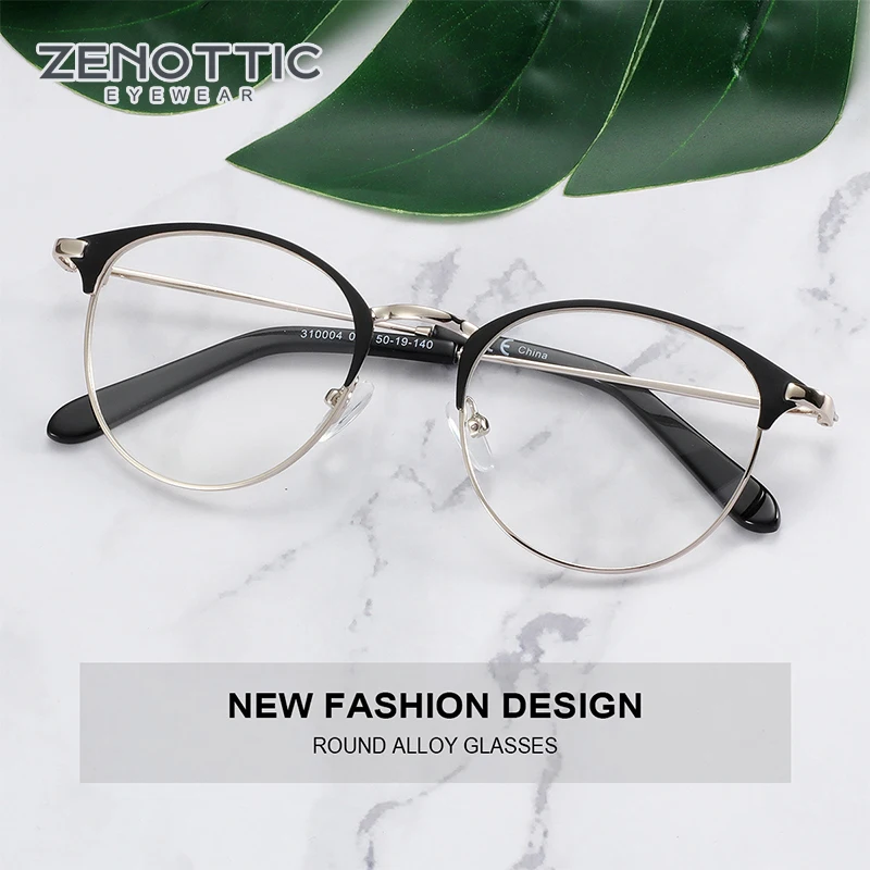 ZENOTTIC Alloy Glasses Frames Anti Blue Light Lens Business Style Round Optical Eyewear Myopia Prescription Eyeglasses
ZENOTTIC Alloy Glasses Frames Anti Blue Light Lens Business Style Round Optical Eyewear Myopia Prescription Eyeglasses