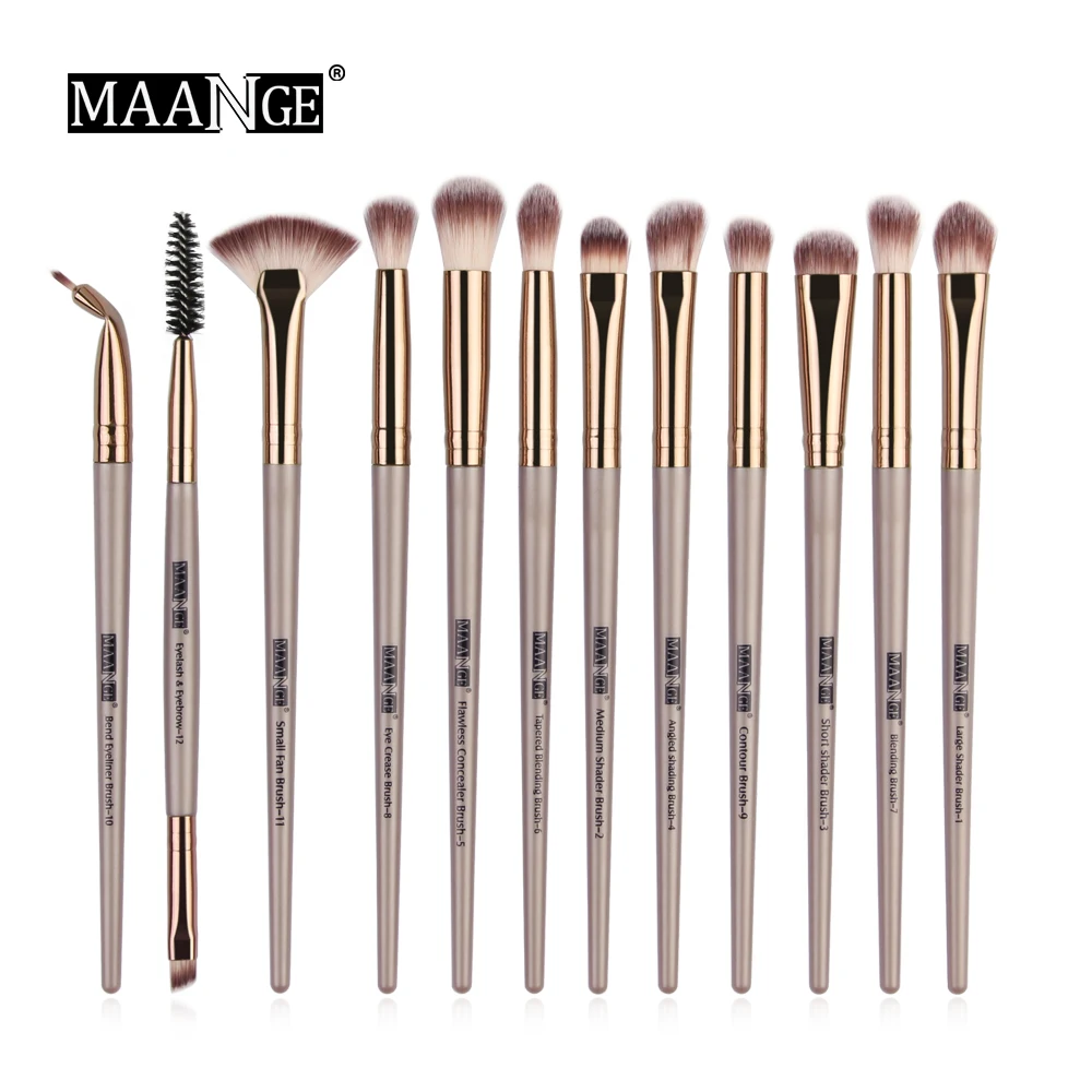 

MAANGE Makeup Brushes Set 12pcs/lot Eye Shadow Blending Eyeliner Eyelash Eyebrow Make up Brushes Professional Eyeshadow Brush