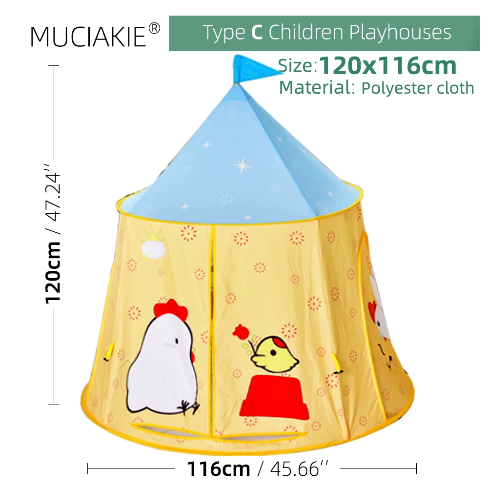 Description Picture 6 of item24 Types Children Playhouses Kids Indoor Outdoor Play Tents Portable Foldable Princess Prince Castle Gift Courtyard Garden House