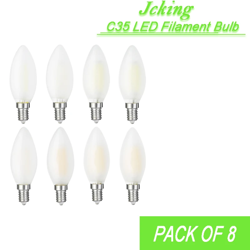 Pack of 8 JCK Dimmable 2W 4W 6W Led Candle E14 E12 Retro Frosted 110V 220V Filament Bulbs Lamp For Chandelier Lighting
Pack of 8 JCK Dimmable 2W 4W 6W Led Candle E14 E12 Retro Frosted 110V 220V Filament Bulbs Lamp For Chandelier Lighting