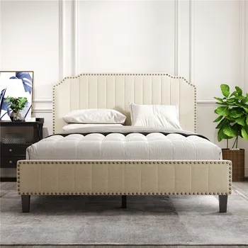 Queen Size Upholstered Bed Frame Linen Curved Platform Bed Home Furniture Solid Wood Frame US Warehouse
Queen Size Upholstered Bed Frame Linen Curved Platform Bed Home Furniture Solid Wood Frame US Warehouse