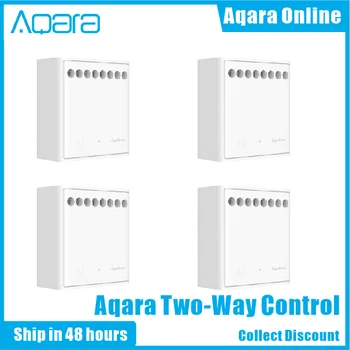 Aqara 양방향 제어 모듈 무선 릴레이 컨트롤러, 스마트 샤오미 홈 앱 및 애플 홈 키트용, 2 채널 작동