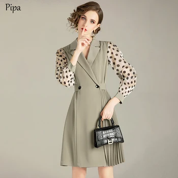 2020 Minimalism Autumn Fashion Spliced Women Dress Causal Lapel Full Sleeve High Waist Knee-length Female Dress
2020 Minimalism Autumn Fashion Spliced Women Dress Causal Lapel Full Sleeve High Waist Knee-length Female Dress
