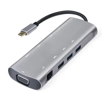 10 in 1 USB C HUB to HDMI hub adapter type c to vga RJ45 3.5mm AUX jack with TF PD jack usb3.1 hub for MacBook pro USB C HUB
10 in 1 USB C HUB to HDMI hub adapter type c to vga RJ45 3.5mm AUX jack with TF PD jack usb3.1 hub for MacBook pro USB C HUB