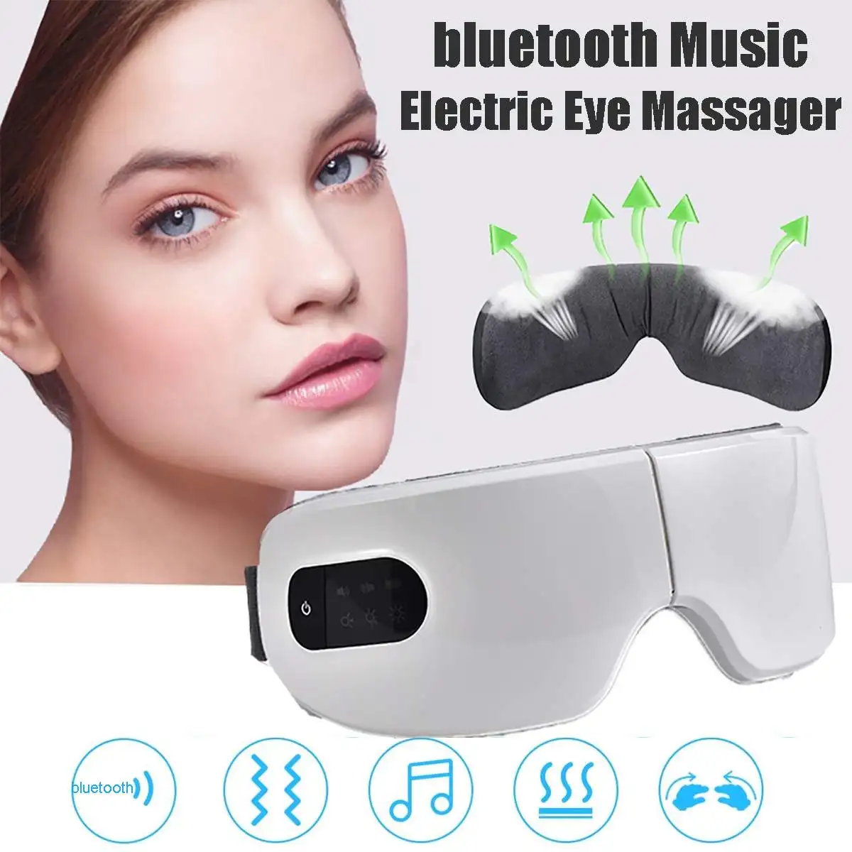 Vibration Eye Massager Wrinkle Fatigue Relieve Hot Compressing Air Pressure Therapy Massage Eye Care Device Bluetooth Vibration Eye Massager Wrinkle Fatigue Relieve Hot Compressing Air Pressure Therapy Massage Eye Care Device Bluetooth