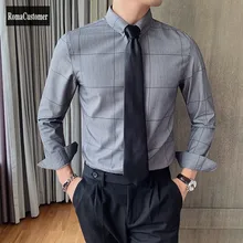 Spring Plaid Shirt Mens New Long Sleeve Casual Business Male Slim Punk Turn-Down Collar British Style Single Breasted Blouse
Spring Plaid Shirt Mens New Long Sleeve Casual Business Male Slim Punk Turn-Down Collar British Style Single Breasted Blouse