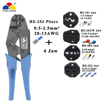 HS-25J 8jaw crimping pliers for insulated terminals and connectors self-adjusting capacity 0.5-2.5mm2 20-13AWG hand tools
HS-25J 8jaw crimping pliers for insulated terminals and connectors self-adjusting capacity 0.5-2.5mm2 20-13AWG hand tools