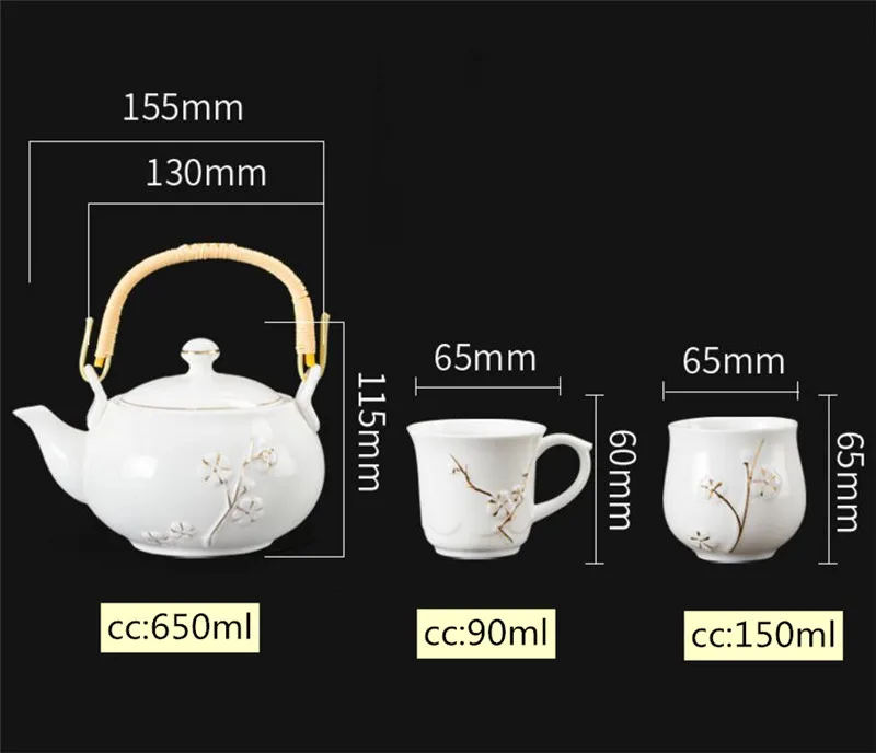 Description Picture 3 of item7 pcs/set Exquisite ceramic Tea sets Handmade kettles tea cups porcelain teapot chinese teaware drinkware tea ceremony set