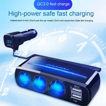 Dual USB Car Charger One To Three Cigarette Lighter Socket Splitter Power Adapter QC3.0 Fast Charging Car Accessories 1939D
Dual USB Car Charger One To Three Cigarette Lighter Socket Splitter Power Adapter QC3.0 Fast Charging Car Accessories 1939D