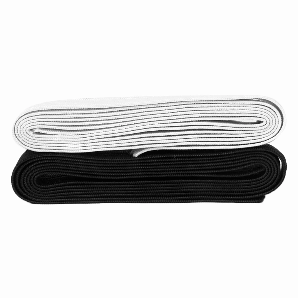 2Pcs 1.5 Meter Black White 20mm Wide Button Hole Elastic Tape tretchable and 2Pcs 1.5 Meter Black White 20mm Wide Button Hole Elastic Tape tretchable and