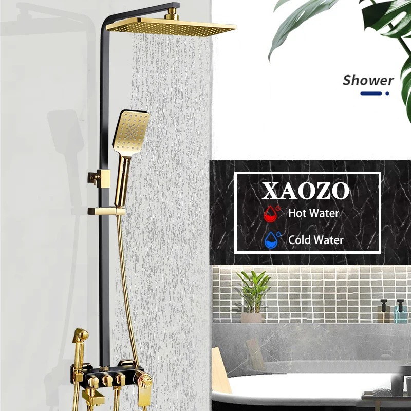 Bathroom Shower Set gold Themostatic Constant TEPM. Rain Shower Head Bath Mixer with Hand Shower Faucet Rainfall
Bathroom Shower Set gold Themostatic Constant TEPM. Rain Shower Head Bath Mixer with Hand Shower Faucet Rainfall