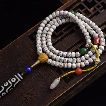Original design nine-eyed dzi necklace auspicious totem pattern is clear and smooth, 108 stars and moon bodhi inlaid multi-orb 
Original design nine-eyed dzi necklace auspicious totem pattern is clear and smooth, 108 stars and moon bodhi inlaid multi-orb