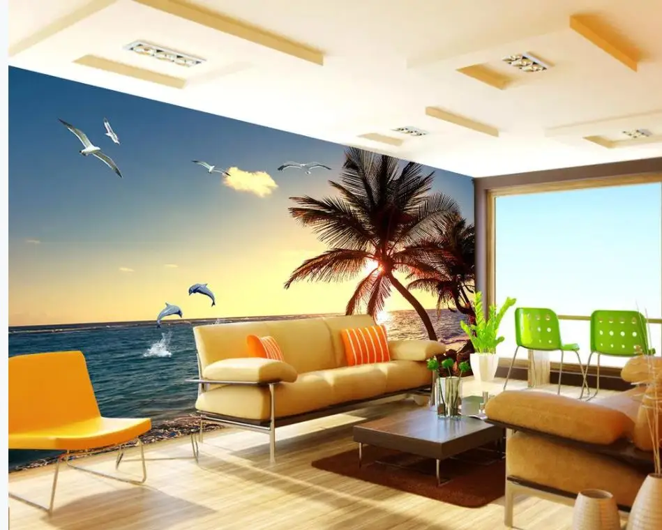 

Beautiful seaside scenery background wall mural 3d wallpaper 3d wall papers for tv backdrop