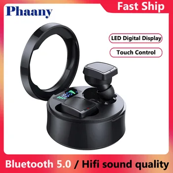 Phaany TWS Bluetooth 5.0 Earphone Wireless Stereo Earbuds Touch Control Headset with charging Box Support LED Digital Display
Phaany TWS Bluetooth 5.0 Earphone Wireless Stereo Earbuds Touch Control Headset with charging Box Support LED Digital Display