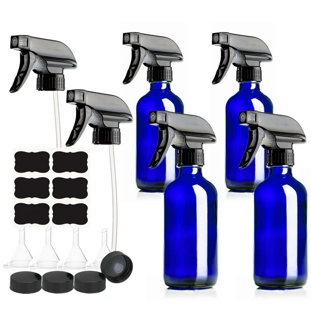 250ml Empty Cobalt Blue Glass Spray Bottle with Trigger Sprayer & Chalkboard Labels for Plants 8 Oz Refillable Containers 4 Pack
250ml Empty Cobalt Blue Glass Spray Bottle with Trigger Sprayer & Chalkboard Labels for Plants 8 Oz Refillable Containers 4 Pack