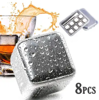 304 Stainless Steel Ice Cubes Set, Reusable Chilling Stones with Tongs, Freezer Storage Tray to Keep Your Whiskey Drink Cold 
304 Stainless Steel Ice Cubes Set, Reusable Chilling Stones with Tongs, Freezer Storage Tray to Keep Your Whiskey Drink Cold