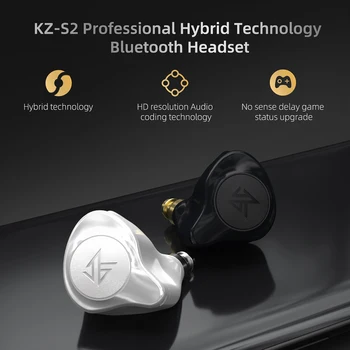 Bluetooth 5.0 Earphones KZ S2 Touch Control Handsfree Wireless Earbuds with Mic Easily Carrying Lightweight Earphone Part
Bluetooth 5.0 Earphones KZ S2 Touch Control Handsfree Wireless Earbuds with Mic Easily Carrying Lightweight Earphone Part