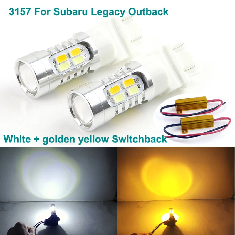 Для Subaru Legacy Outback отличный без ошибок 3157 двухцветный СВЕТОДИОДНЫЙ Переключатель DRL