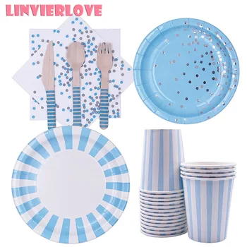 Blue Striper Gender Reveal Disposable Tableware Set Paper Plate Straws Napkins Cup For Christening&Baptism Birthday Party Decor
Blue Striper Gender Reveal Disposable Tableware Set Paper Plate Straws Napkins Cup For Christening&Baptism Birthday Party Decor