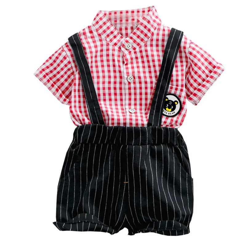 New Summer Baby Girl Clothes Suit Children Boy Cotton Plaid Shirt Overalls 2Pcs/set Toddler Casual Costume Infant Kids Tracksuit
New Summer Baby Girl Clothes Suit Children Boy Cotton Plaid Shirt Overalls 2Pcs/set Toddler Casual Costume Infant Kids Tracksuit
