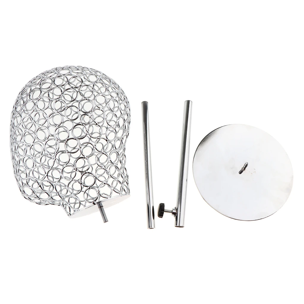 Adjustable Height Metal Mannequin Head Hat Caps Stand Display Rack Hair Wigs Holder Silver Adjustable Height Metal Mannequin Head Hat Caps Stand Display Rack Hair Wigs Holder Silver