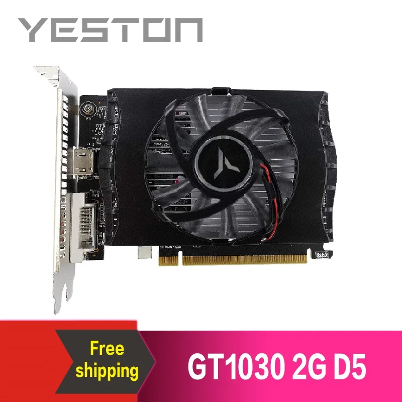Yeston GeForce GT 1030 2GB GDDR5 Graphics cards Nvidia pci express 3.0 Desktop computer PC video gaming graphics card
Yeston GeForce GT 1030 2GB GDDR5 Graphics cards Nvidia pci express 3.0 Desktop computer PC video gaming graphics card