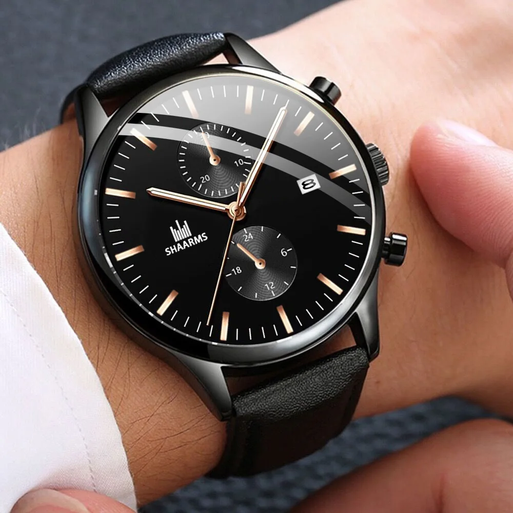 Фото Повседневные Модные минималистичные Мужские кварцевые наручные часы 100% с
