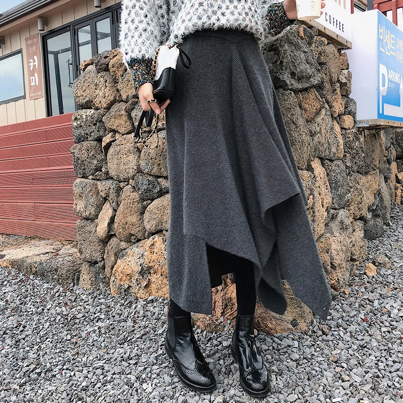 Photo Shoot 2019 Autumn And Winter New Style Korean-style High-waisted Slimming Mid-length Irregular Knitted Skirt Women's A- li
Photo Shoot 2019 Autumn And Winter New Style Korean-style High-waisted Slimming Mid-length Irregular Knitted Skirt Women's A- li
