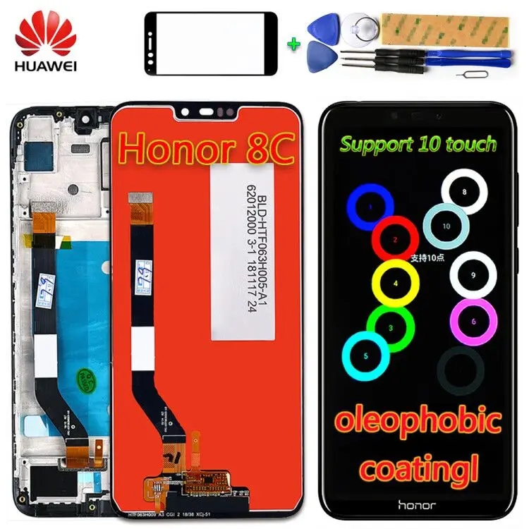 Original Huawei Honor 8C 6.26 inch LCD Display 10 touch Touch Screen Honor Paly 8C Digitizer Assembly Oleophobic coating Frame
Original Huawei Honor 8C 6.26 inch LCD Display 10 touch Touch Screen Honor Paly 8C Digitizer Assembly Oleophobic coating Frame