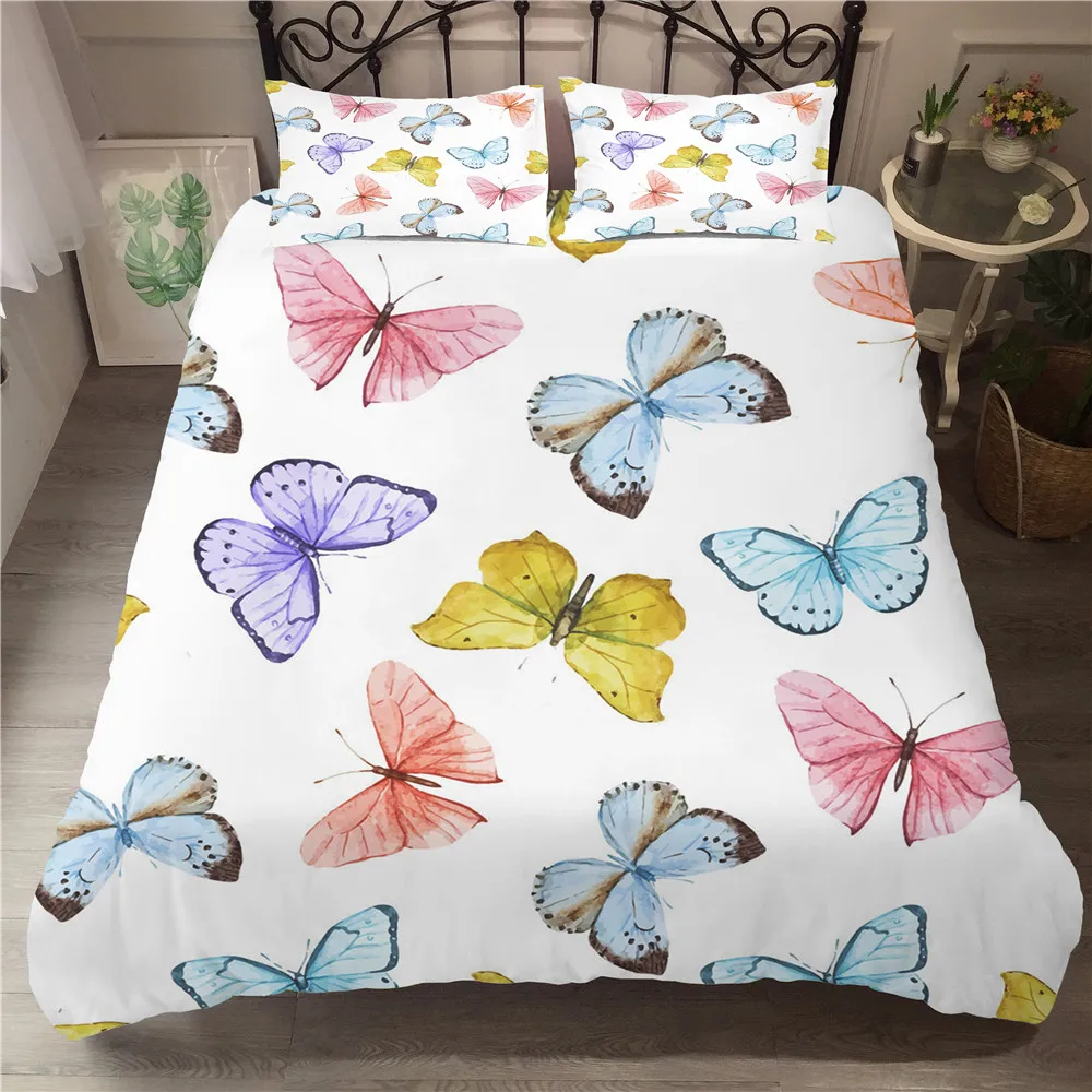 Double Bedding Coverlet 3d Bed Linen Colorful Butterfly Flowers Pattern King Comforter Set with Pillowcases Queen Single Size
Double Bedding Coverlet 3d Bed Linen Colorful Butterfly Flowers Pattern King Comforter Set with Pillowcases Queen Single Size