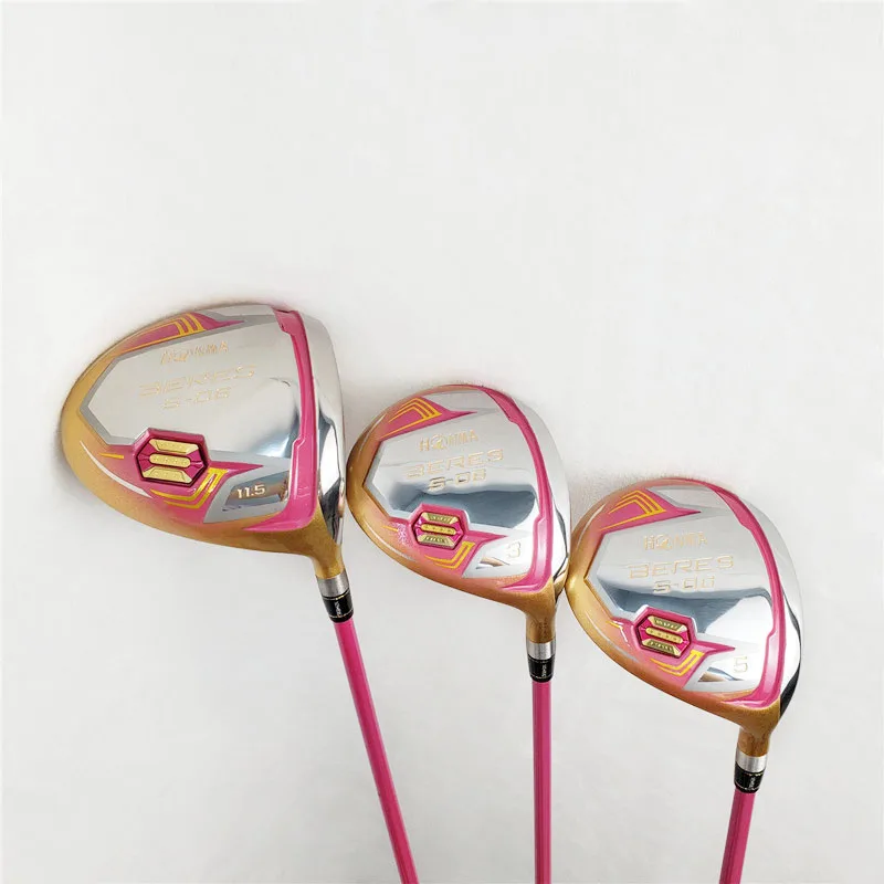 Розовый Гольф комплект Для женщин Хонма бере S-06 4 звезды club drive + 3 / 5 дерева