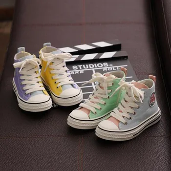 Popular Children Breathable Comfortable Canvas Casual Shoes Girls Lace-up And Side zipper design Contrast Color high heel Shoes
Popular Children Breathable Comfortable Canvas Casual Shoes Girls Lace-up And Side zipper design Contrast Color high heel Shoes