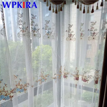 Romantic Embroidered Tulle Hanging basket Flower Window Screening Pink Blue Voile Curtains for Living room Tulle Rideau M063D3
Romantic Embroidered Tulle Hanging basket Flower Window Screening Pink Blue Voile Curtains for Living room Tulle Rideau M063D3