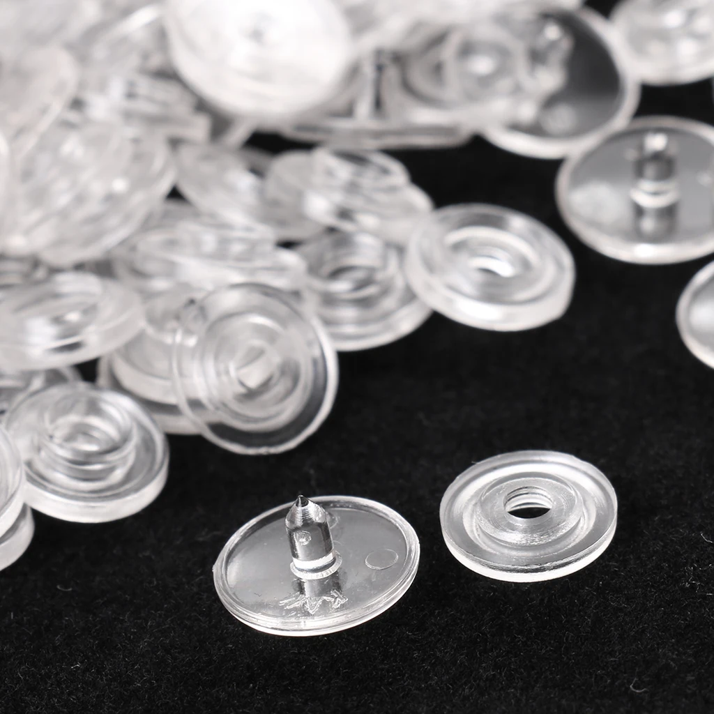 50Pcs Clear Snap Fastener Buttons Press Button for Sewing Clothing 1cm T3 50Pcs Clear Snap Fastener Buttons Press Button for Sewing Clothing 1cm T3