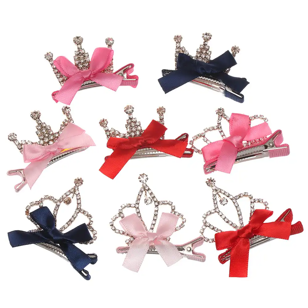 new girls party shiny crown hairpins lovely rhinestone crystal