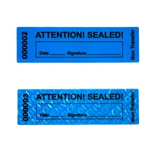 Blue Tamper Proof Stickers Non Transfer Security Warranty void Labels/ Stickers/ Seals for Reusable Package with Serial Numbers
Blue Tamper Proof Stickers Non Transfer Security Warranty void Labels/ Stickers/ Seals for Reusable Package with Serial Numbers