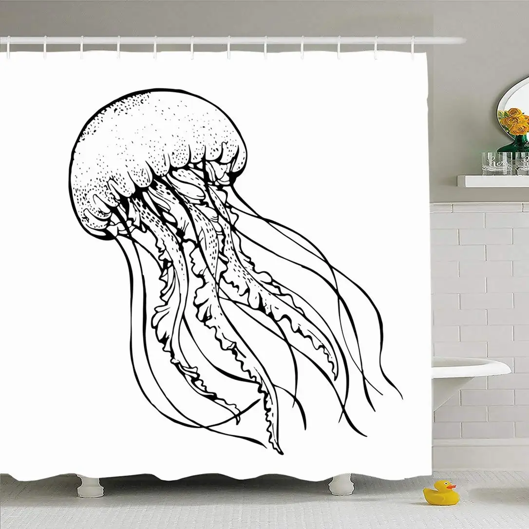 Shower Curtain Set with Hooks 60x72 Animal Jelly Engraving Blue Fish Graphic Pattern Line Animals Water Wildlife Miscellaneous
Shower Curtain Set with Hooks 60x72 Animal Jelly Engraving Blue Fish Graphic Pattern Line Animals Water Wildlife Miscellaneous