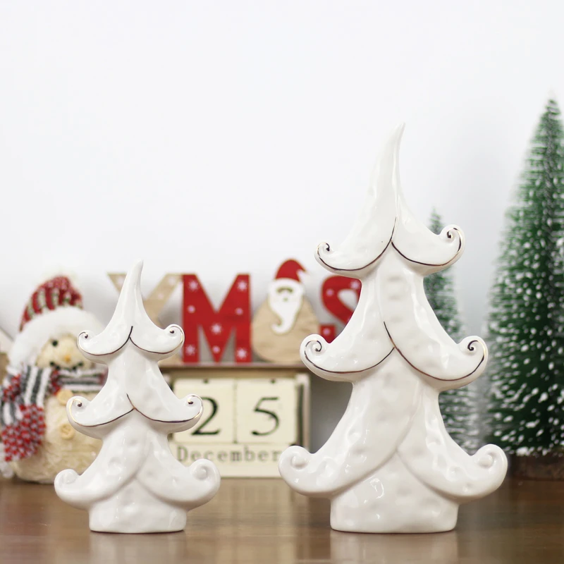Cream White Porcelain Tree Figurines Ceramic Xmas Home Decoration Gold Plating Ornament Christmas Tree Statues Sale
Cream White Porcelain Tree Figurines Ceramic Xmas Home Decoration Gold Plating Ornament Christmas Tree Statues Sale